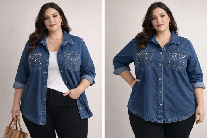 Camisaco Jeans Talle Especial