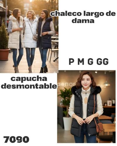 Chaleco Largo con Piel Importado