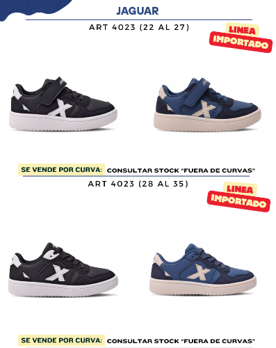 Zapatillas Jaguar Original Urbana de Niños Art 4023 (22-27)(28-35) - Miniatura 1