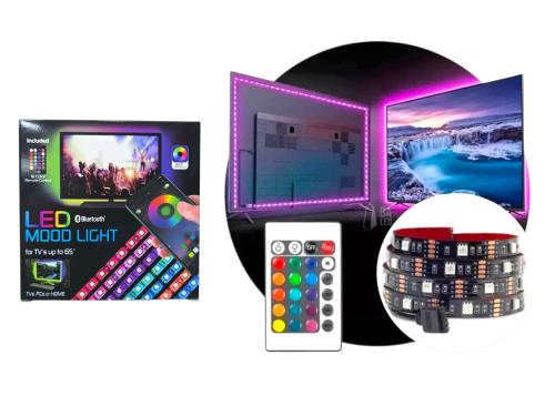 Tira Led Tv Usb C/ Bluetooth Rgb 3mts (ls-t02) - Miniatura 1