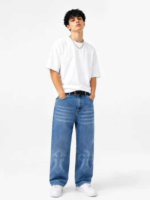 Jean Baggy Oxido Eléctric Hombre Pantalon Denim Ancho 2000's Mayorista Moda Caballero