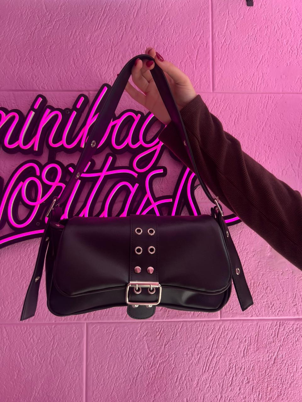 Cartera Mini Bag Negra Baguette - IMG_7833.jpeg