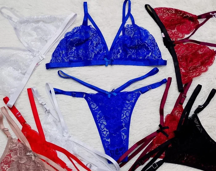 Conjunto Encaje Bralett Doble Tira