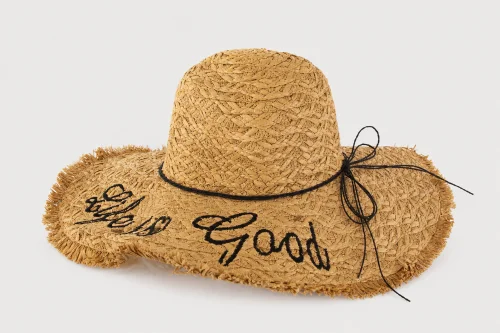 Gorro Playero de Rafia "life Is Good"