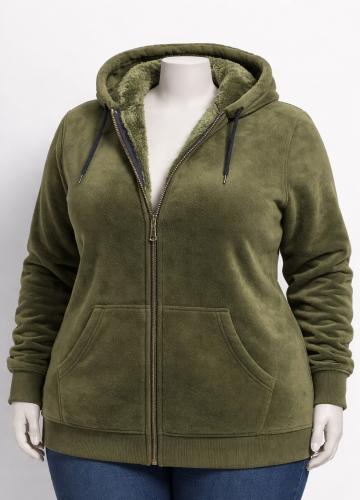 Campera de Plush con Piel Talles Especiales