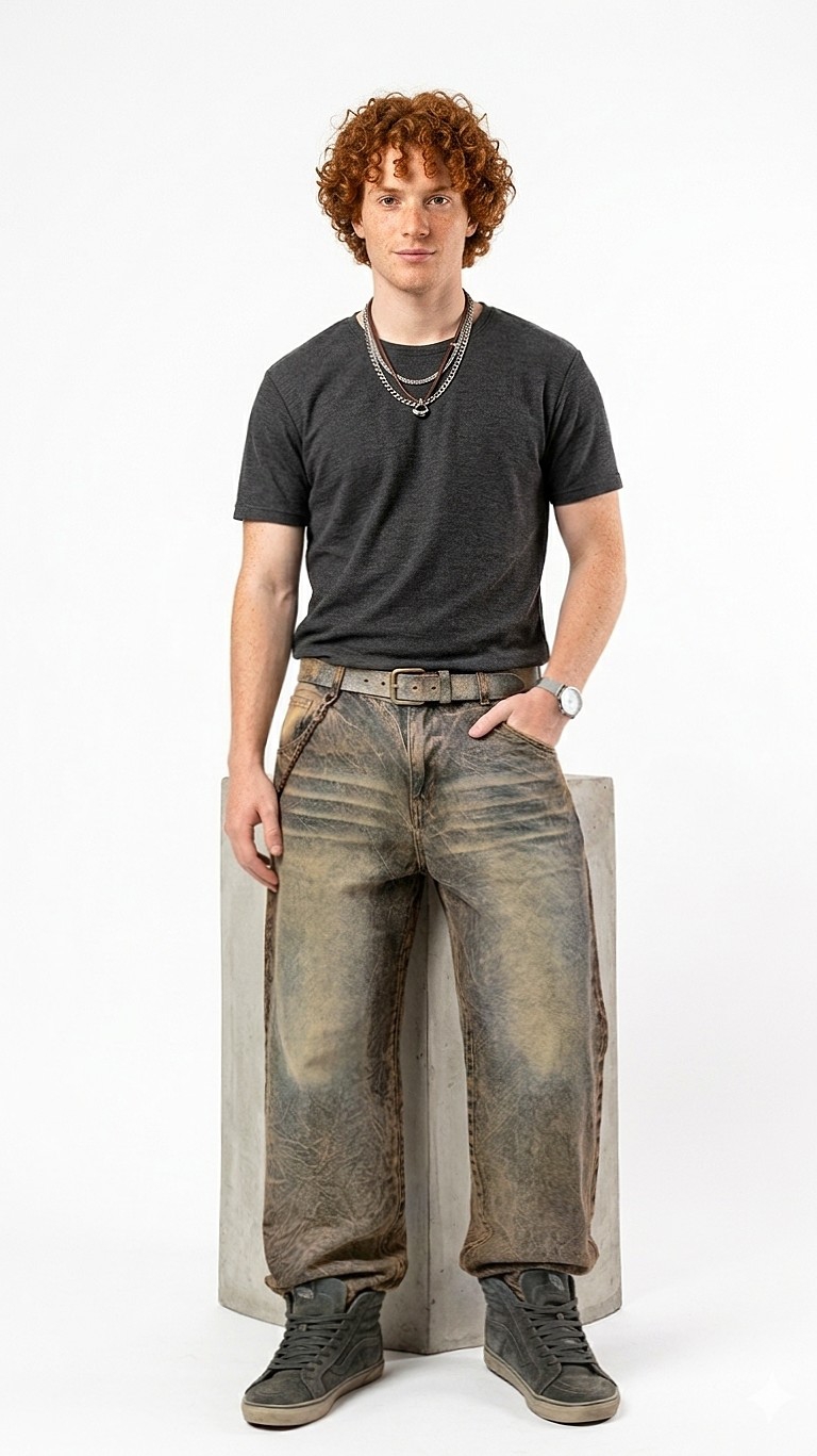 Jean Baggy Hombre Pantalón Denim Ancho Caballero 2000's Pinterest Y2k Mayoristas - Imagen 2