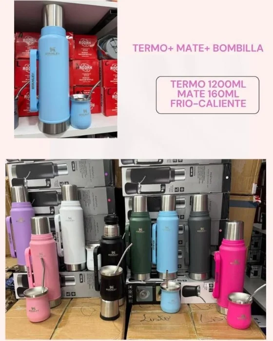Termo con Mate y Bombilla