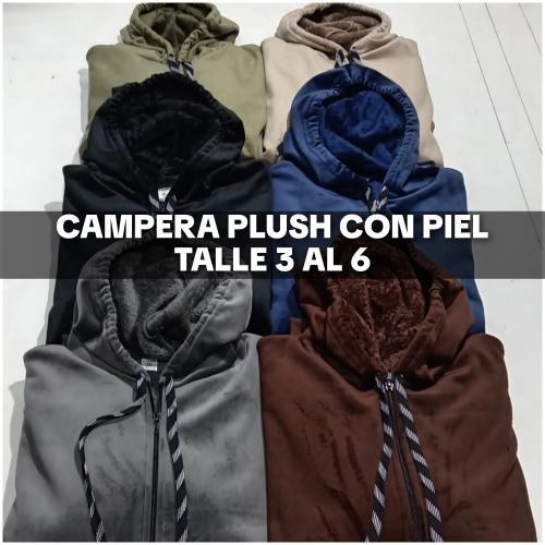 Campera Plush con Piel