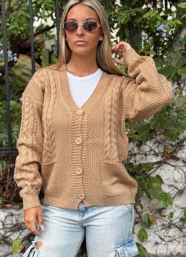 Cardigan con Bolsillo Lana Acrílico - Miniatura 2