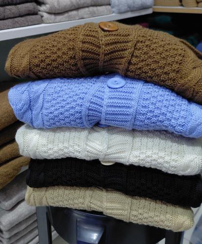 Cardigan con Bolsillo Lana Acrílico - Miniatura 3
