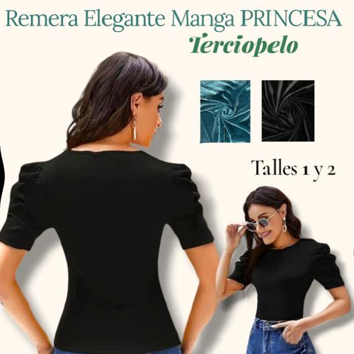 Remeras Terciopelo Manga Princesa