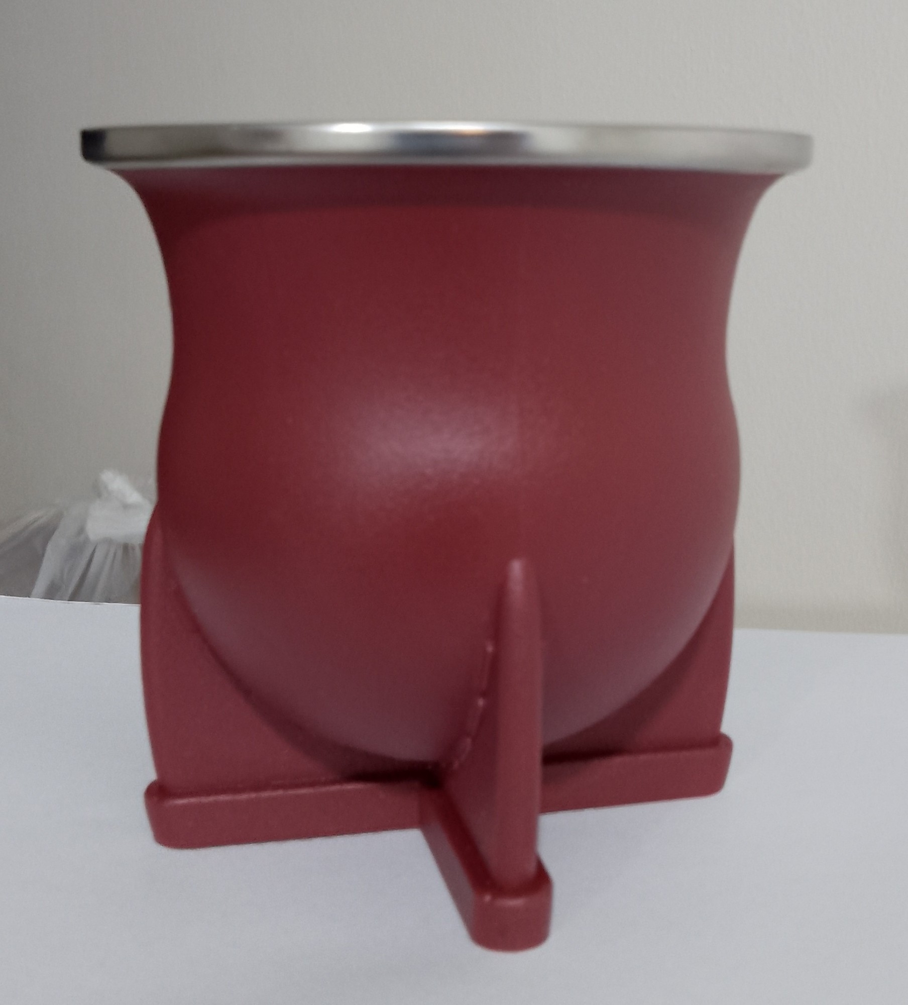 Mate Nativo Camionero Boca Ancha de Pvc Virola de Acero - Imagen 2