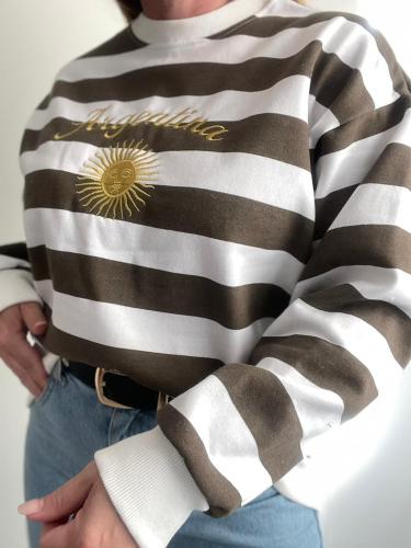 Buzos de Frisa Rayado con Bordado Argentina - Miniatura 2