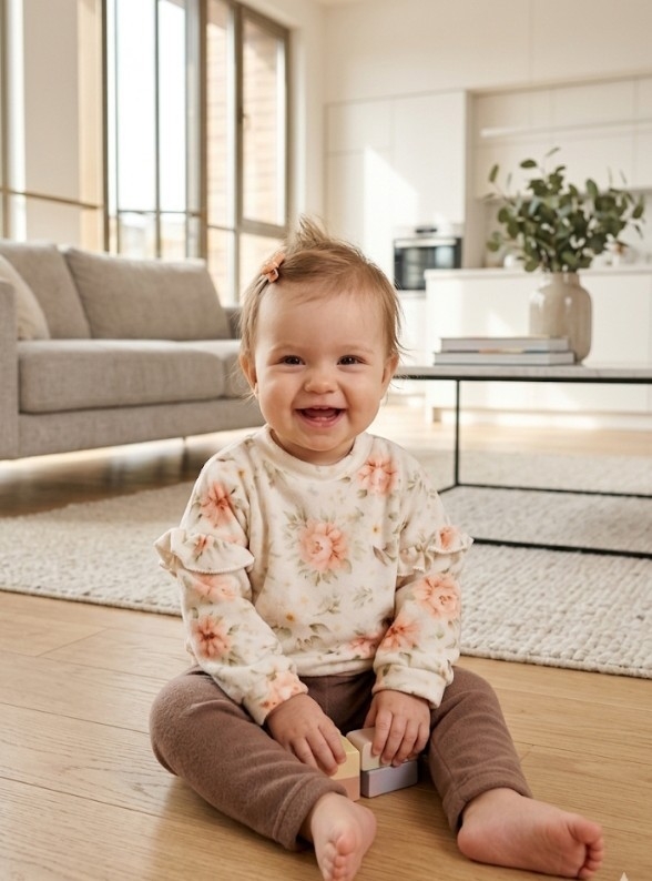 Buzo Beba en Plush Estampado Talle 1 al 5 - Imagen 1