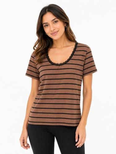 Remera Rayada con Puntilla