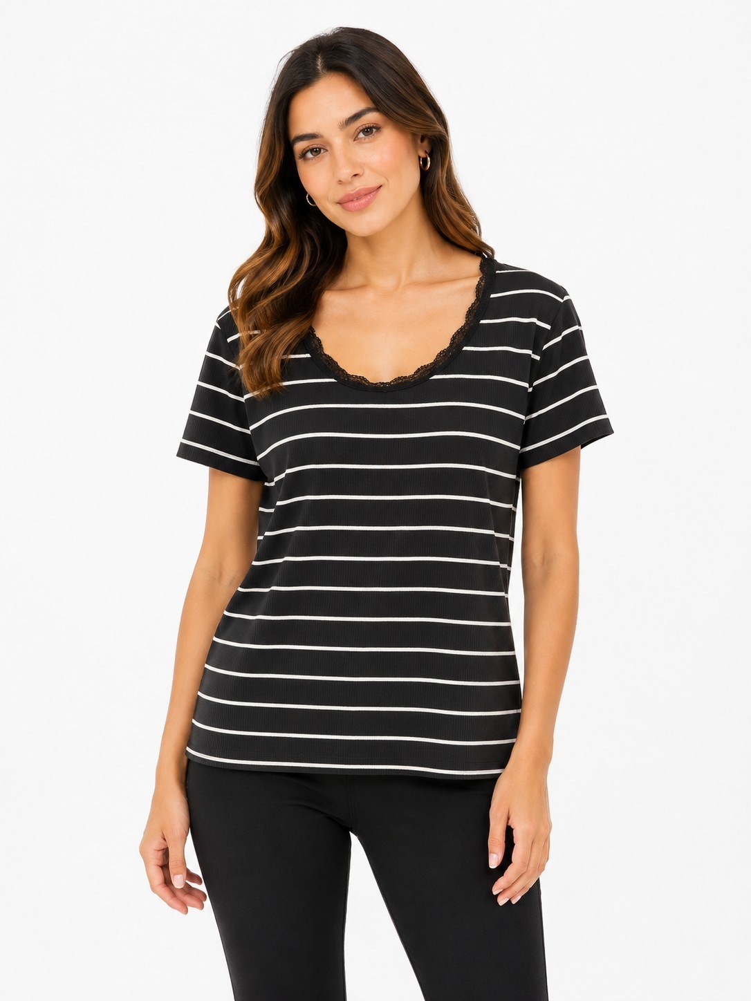 Remera Rayada con Puntilla - Imagen 2