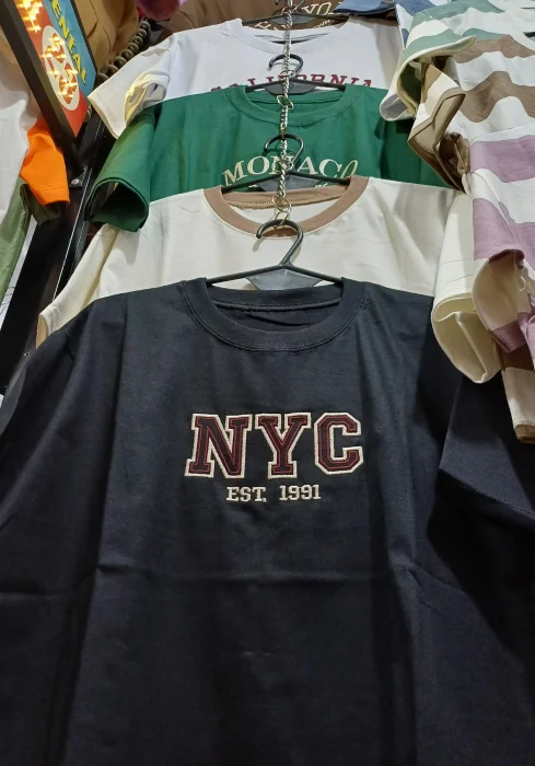 Remeras Oversize Algodon Peinado Bordada
