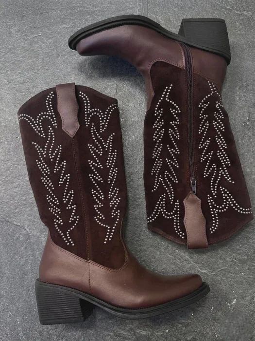 Botas Caña Media Pu Gamuza   ( Sidney)