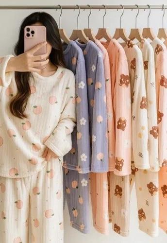 Conjunto Pijama Dama S/m L/xl Importada  Polar Soft - Miniatura 2