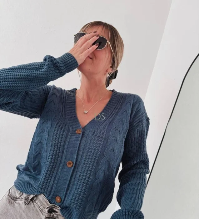 Cardigan Trenzado  Lana Acrilica por Pedido