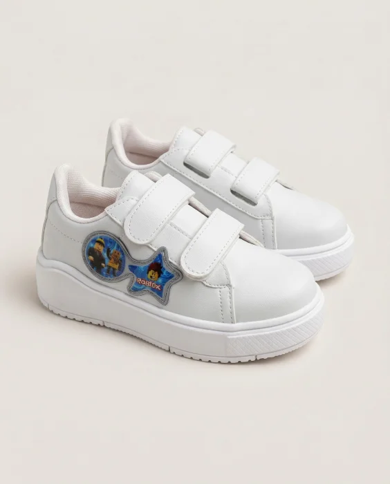 Zapatillas Personaje Gamer  Roblox Niños Niñas Moda Calidad Blancas Velcro