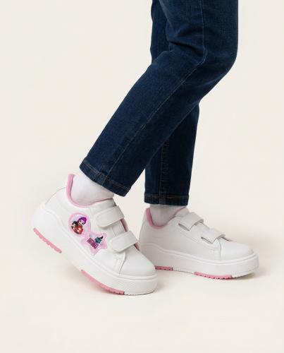 Las Guerreras Kpop Zapatillas Niñas Infantiles Livianas Divertidas Blancas Velcro - Miniatura 5