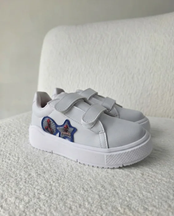 Zapatillas  Nene Personaje Spider-man Niños Marvel Blancas Velcro Abrojo Mayorista