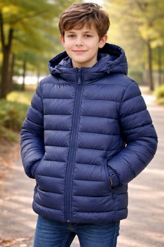 Campera Escolar Unisex Solo Color Azul Marino - Miniatura 3