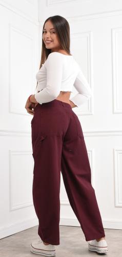 Baggy Modelo Carpintero Rígido Bordo de Jean - Miniatura 3