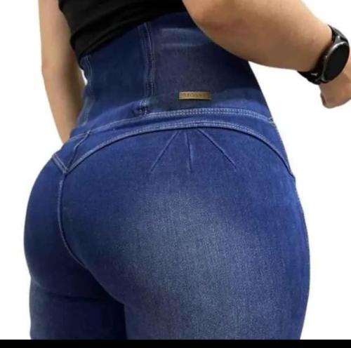 Calza Jean Fajera Mossa Tiro Alto Producto Importado Calza Elastizada Jean para Mujer - Miniatura 3