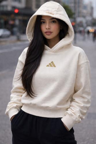Buzo Crop Frizado Dama Doble Bordado