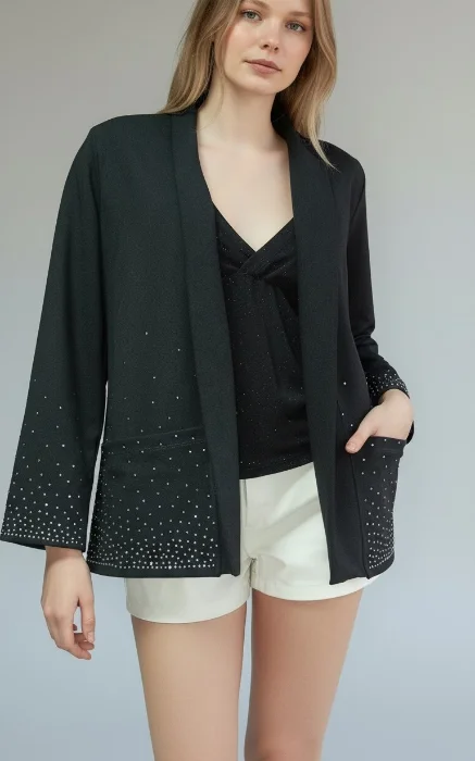 Saco Crep/strass