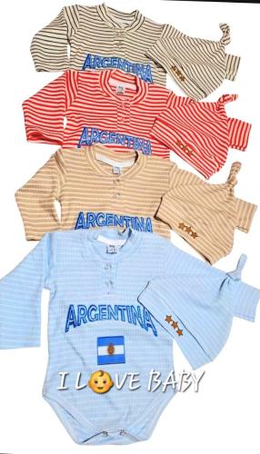 Bodi Wafle con Gorrito Argentina