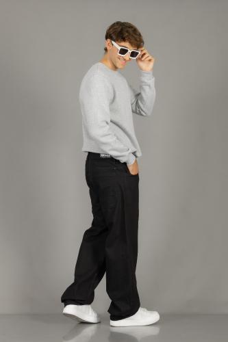 Pantalon Baggy Liso Negro - Miniatura 2