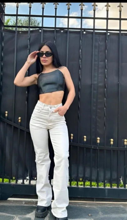 Wide  Leg Tiza Semi Elasztizado
