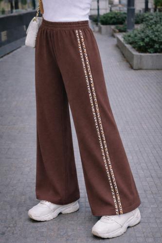 Pantalón Palazzo con Dos Tiras Rústico Peinado