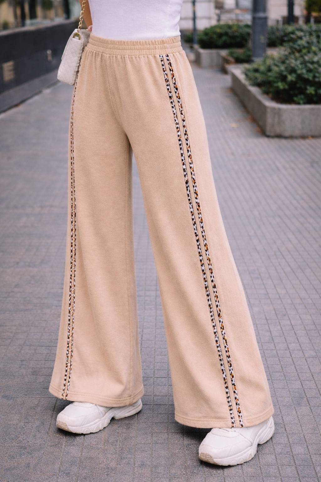 Pantalón Palazzo con Dos Tiras Rústico Peinado - Imagen 2