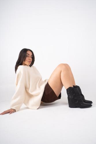 Texana Corta con Solapa Negro - Miniatura 3
