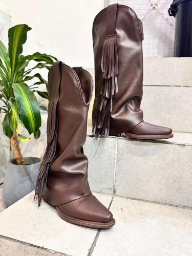 Texana con Flecos Chocolate - Miniatura 2