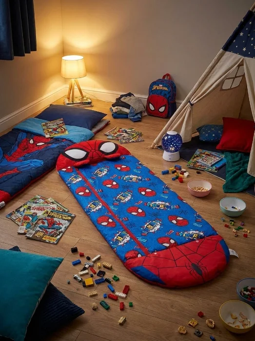 Bolsa de Dormir Piñata Spiderman 50 X 130 Cm Rojo y Azul  Licencia Oficial Marvel