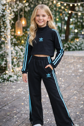 Conjunto Adidas Niña Térmico Premium  Polerita + Palazo con Tajo