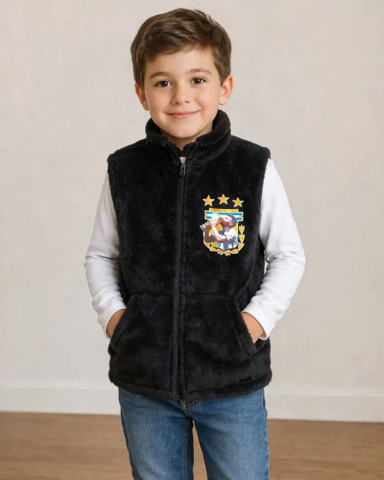 Chaleco Plush de Niño  Talle 6 al 16