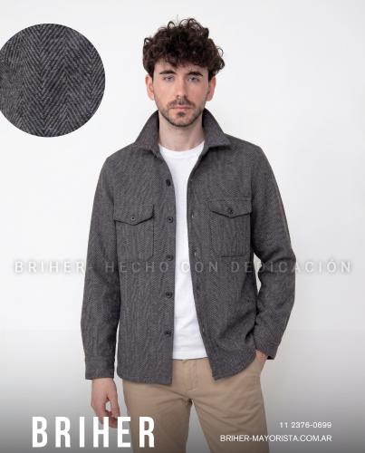 Camisaco de Paño Espigado de Hombre Curva - Miniatura 3