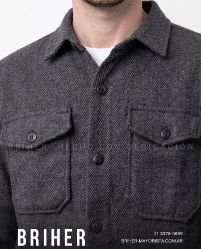 Camisaco de Paño Espigado de Hombre Curva - Miniatura 5