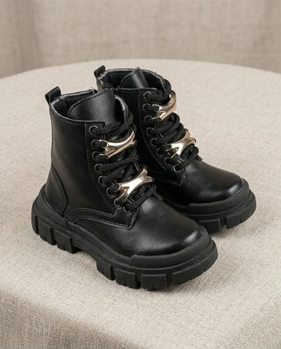 Calzado Infantiles Borcegos Jazmin Nenas Negro Accesorios Dorados Modernas Livianas