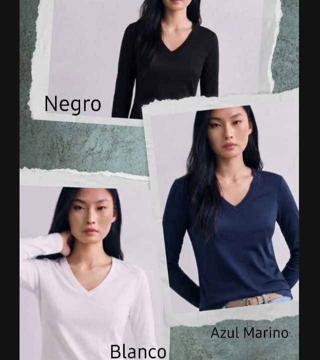 Remera Manga Larga Cuello V. - Imagen 2