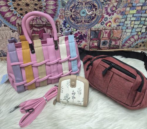 Set de Tres Piezas Carterita Morral,tarjetera,riñonera