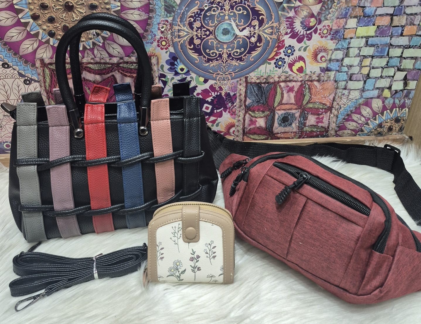 Set de Tres Piezas Carterita Morral,tarjetera,riñonera - Imagen 4