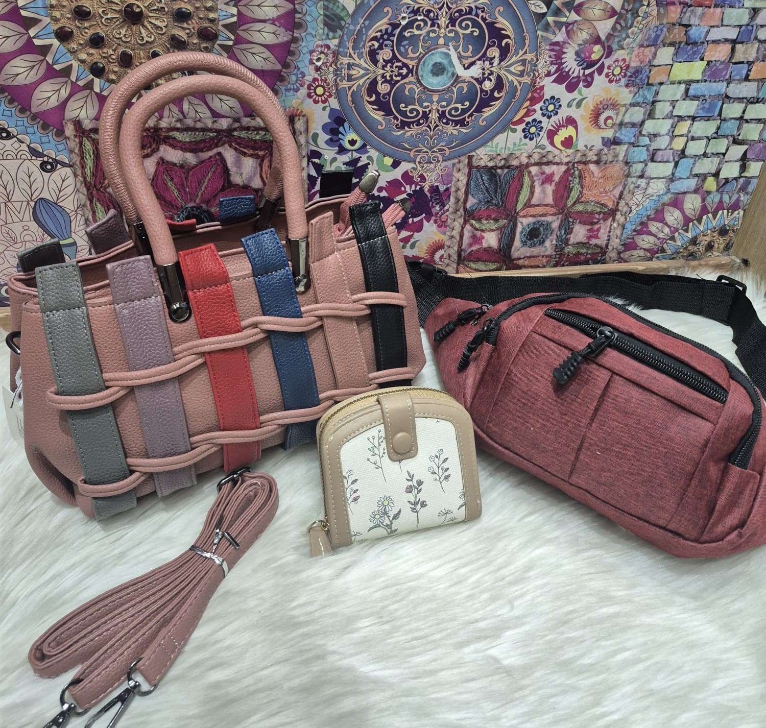 Set de Tres Piezas Carterita Morral,tarjetera,riñonera - Imagen 5