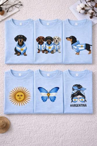 Camiseta Celeste Argentina Algodón Peinado - Miniatura 3